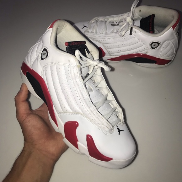 Air Jordan 14 Retro GS Candy Cane White Red - Picture 1 of 8